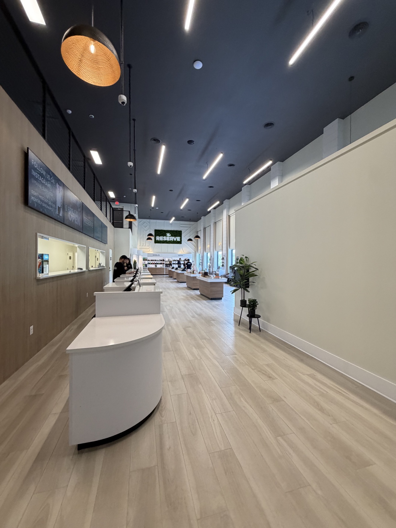 Inside The Reserve in Pasadena, the beautiful bright sales floor with high ceilings